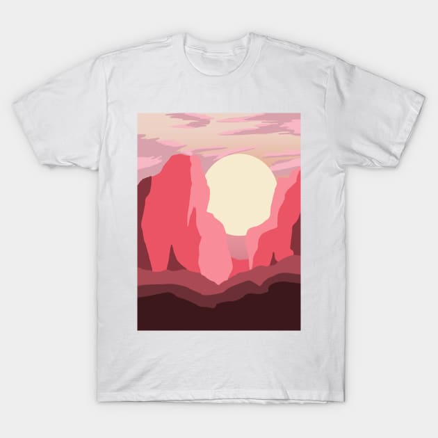 Pink Rocky Mountains T-Shirt by Emma Grace